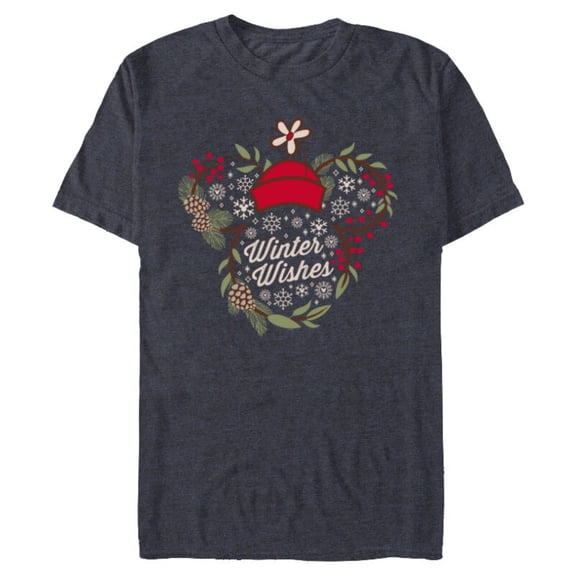 Disney Minnie Mouse Winter Wishes - Short Sleeve Blended T-Shirt for Adults - Customized-Navy Heather