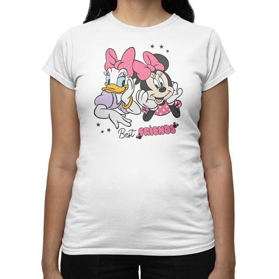 Disney Minnie Mouse Women's Best Friends Daisy T-Shirt (Bright White, S-XXL)