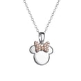 thumbnail image 1 of Disney Minnie Mouse Women's CZ Sterling Silver Pendant Necklace, 18", 1 of 4