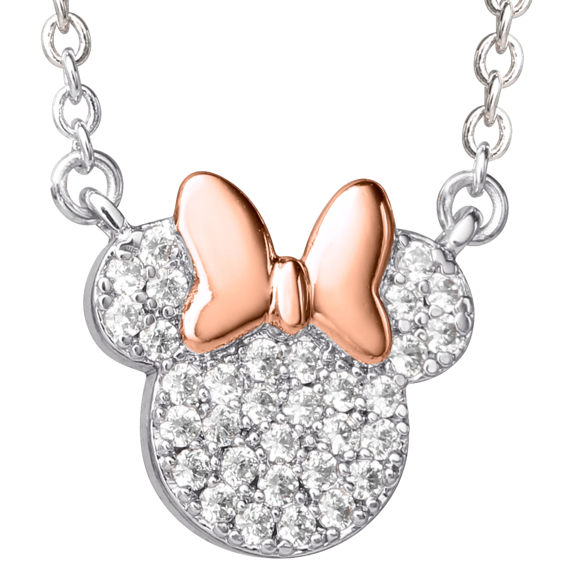 Disney Necklace - Mickey Mouse Crystal Icon - Silver