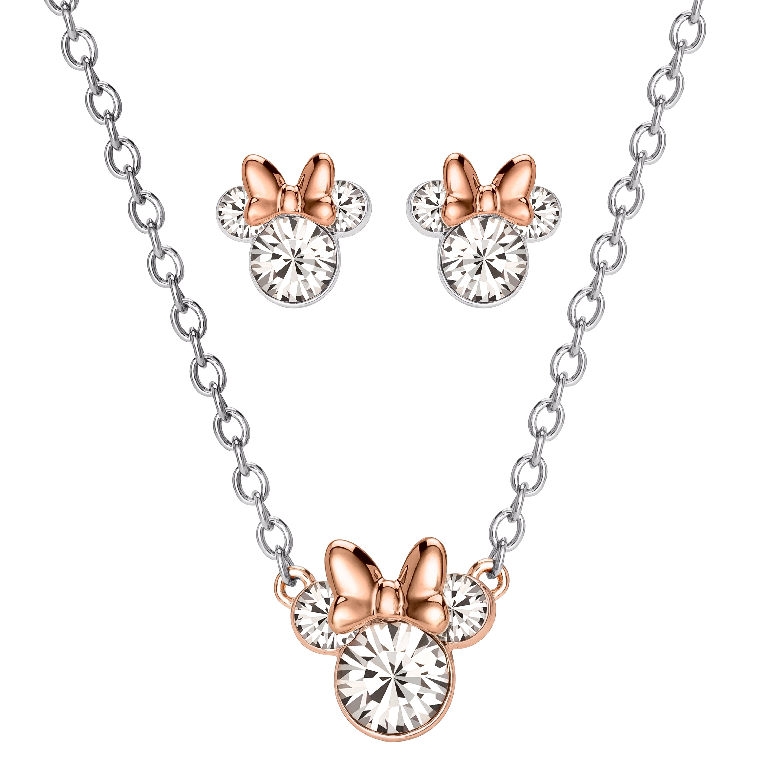 Minnie mouse necklace and earring deals set
