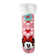 HOLIDAY TIME Disney Minnie Mouse Women's Holiday Slipper Socks, 1-Pack, Size 4-10
