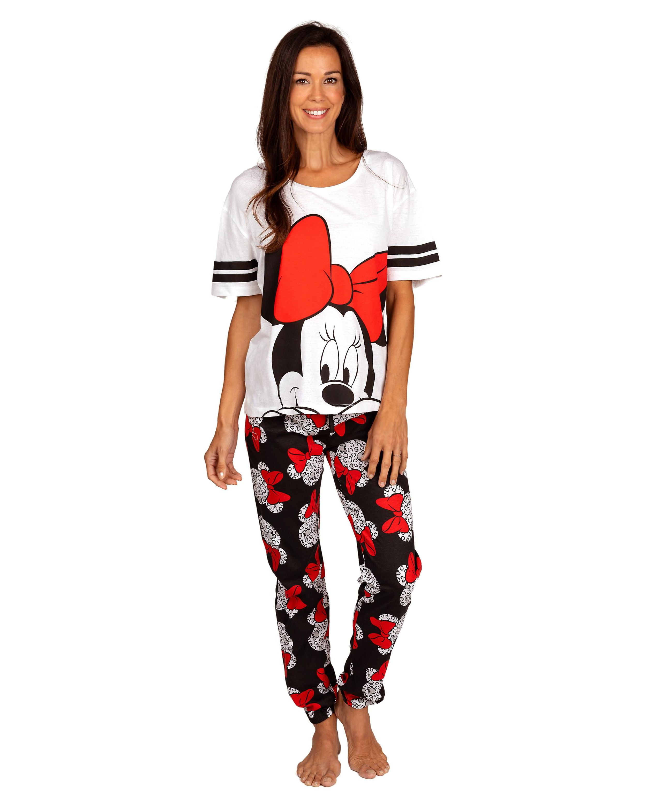 Disney Minnie Mouse Pyjama XS Damen Langarm Pyjama 2 Teiler Schlafanzug  Nachtwäsche Mickey Mouse
