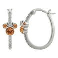 thumbnail image 1 of Disney Minnie Mouse Womens CZ Sterling Silver Birthstone Hoop Earrings, 1 of 4