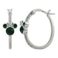 thumbnail image 1 of Disney Minnie Mouse Womens CZ Sterling Silver Birthstone Hoop Earrings, 1 of 4