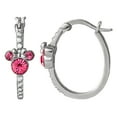 thumbnail image 1 of Disney Minnie Mouse Womens CZ Sterling Silver Birthstone Hoop Earrings, 1 of 4