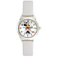 thumbnail image 1 of Disney Minnie Mouse Womens Round Imitation Watch - Silver/White with Faux Leather Strap, 1 of 2