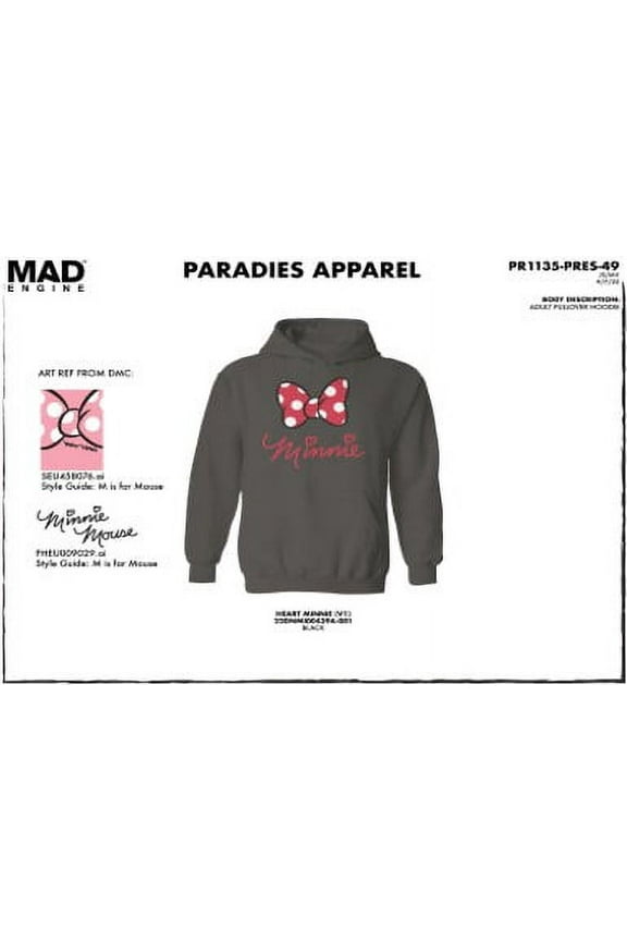 Minnie Mouse Womens Graphic Hoodie, GREY, Size XL