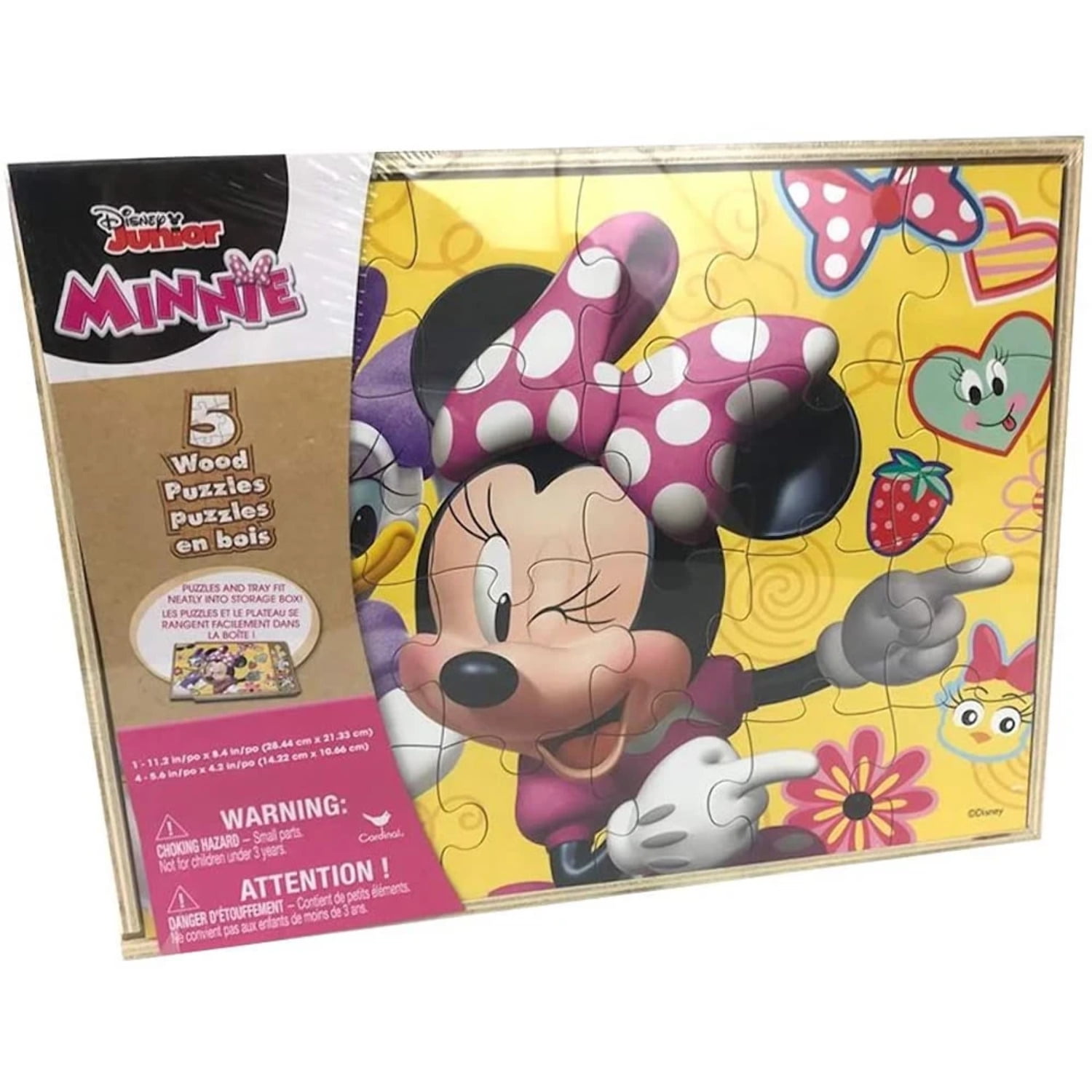Disney Minnie Mouse 5 Wood Jigsaw Puzzles in Wood Storage Box - Walmart.com