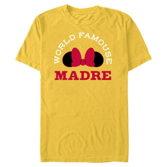 Disney Minnie Mouse World Famouse Madre Mother’s Day - Short Sleeve Blended T-Shirt for Adults - Customized-Yellow