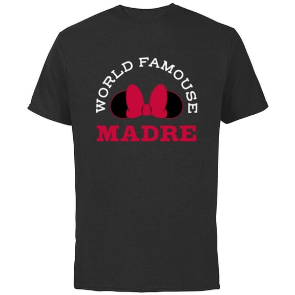 Disney Minnie Mouse World Famouse Madre Mother’s Day - Short Sleeve Cotton T-Shirt for Adults - Customized-Black