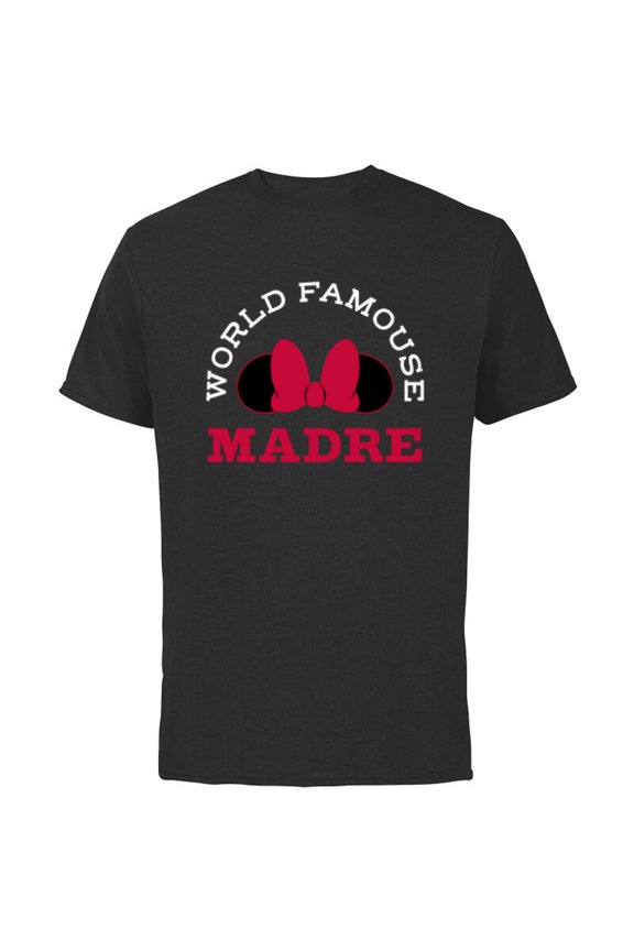 Minnie Mouse World Famouse Madre Mother’s Day - Short Sleeve Cotton T-Shirt for Adults - Customized-Black