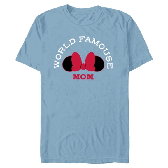 Disney Minnie Mouse World Famouse Mom Mother’s Day - Short Sleeve Blended T-Shirt for Adults - Customized-Ocean Blue