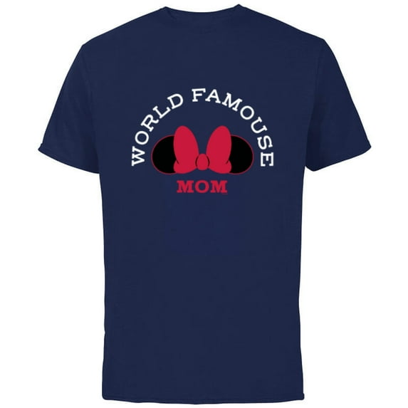 Disney Minnie Mouse World Famouse Mom Mother’s Day - Short Sleeve Cotton T-Shirt for Adults - Customized-Navy
