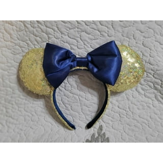  WLFY Minnie Mouse Ears Headbands for Women ，Mouse ears Hairband  For Girls party supplies (Blue gold) : Clothing, Shoes & Jewelry