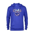 thumbnail image 1 of Disney Minnie Mouse Younger Sister Flowers Japanese Family- Pullover Hoodie for Adults - Customized-Royal, 1 of 5