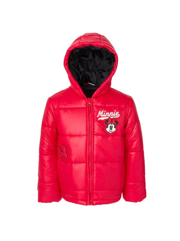 Minnie Mouse Zip Up Winter Coat Puffer Jacket Toddler to Big Kid