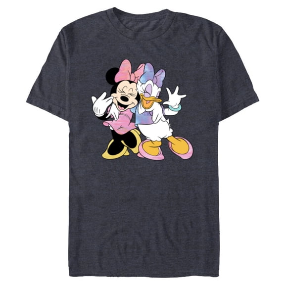 Disney Minnie Mouse and Daisy Duck Best Friends - Short Sleeve Blended T-Shirt for Adults -Customized-Navy Heather