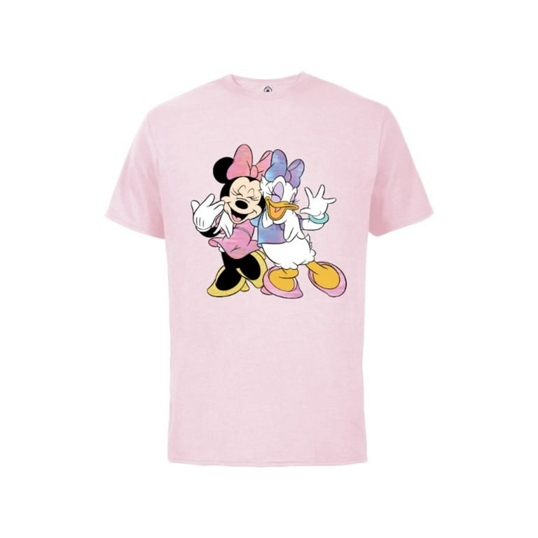 T- Best Mouse for and Friends Shirt Cotton - Minnie Duck Pink Daisy Sleeve Adults -Customized-Soft Short Disney