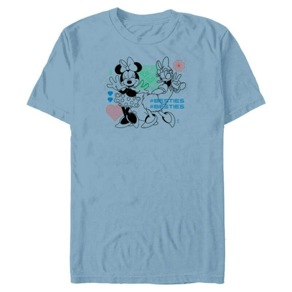 Disney Minnie Mouse and Daisy Duck #Besties - Short Sleeve Blended T-Shirt for Adults - Customized-Ocean Blue