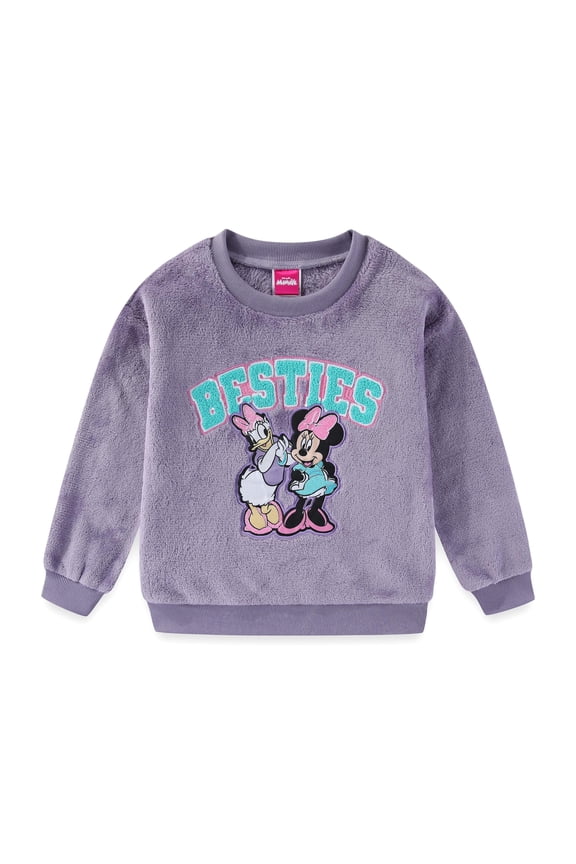 Minnie Mouse and Daisy Duck Crewneck Wubby Fleece Pullover Sweatshirt (Girls), Sizes 4-6X