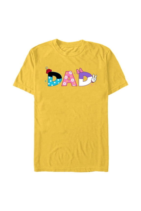 Minnie Mouse and Daisy Duck Dad Father’s Day Birthday - Short Sleeve Blended T-Shirt for Adults - Customized-Yellow
