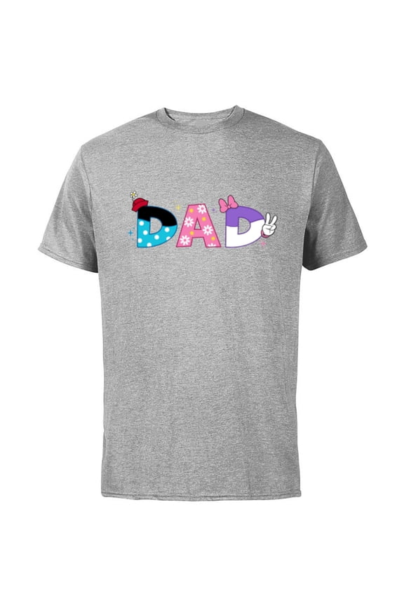 Minnie Mouse and Daisy Duck Dad Father’s Day Birthday - Short Sleeve Cotton T-Shirt for Adults - Customized-Athletic Heather