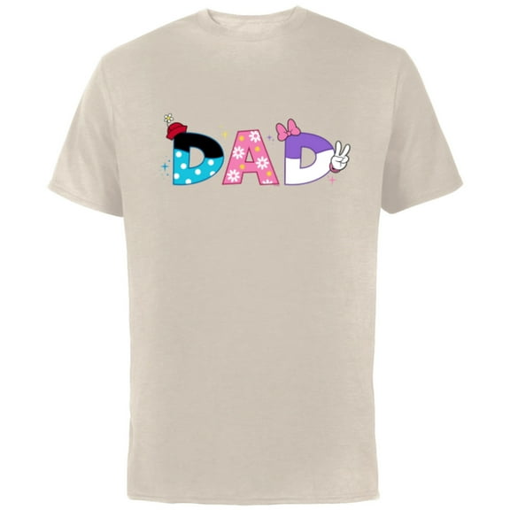 Disney Minnie Mouse and Daisy Duck Dad Father’s Day Birthday - Short Sleeve Cotton T-Shirt for Adults - Customized-Natural