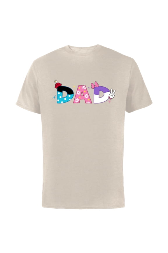 Minnie Mouse and Daisy Duck Dad Father’s Day Birthday - Short Sleeve Cotton T-Shirt for Adults - Customized-Natural