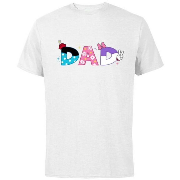 Disney Minnie Mouse and Daisy Duck Dad Father’s Day Birthday - Short Sleeve Cotton T-Shirt for Adults - Customized-White