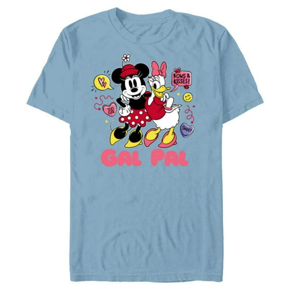 Disney Minnie Mouse and Daisy Duck Gal Pal Cute Retro - Short Sleeve Blended T-Shirt for Adults - Customized-Ocean Blue