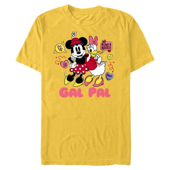 Disney Minnie Mouse and Daisy Duck Gal Pal Cute Retro - Short Sleeve Blended T-Shirt for Adults - Customized-Yellow