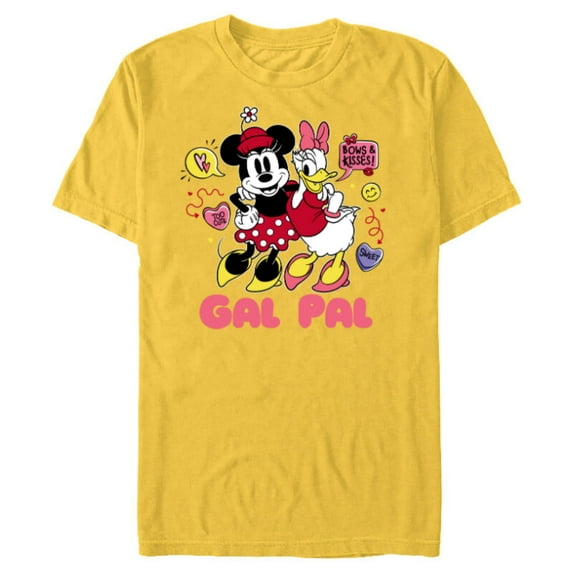 Disney Minnie Mouse and Daisy Duck Gal Pal Cute Retro - Short Sleeve Blended T-Shirt for Adults - Customized-Yellow