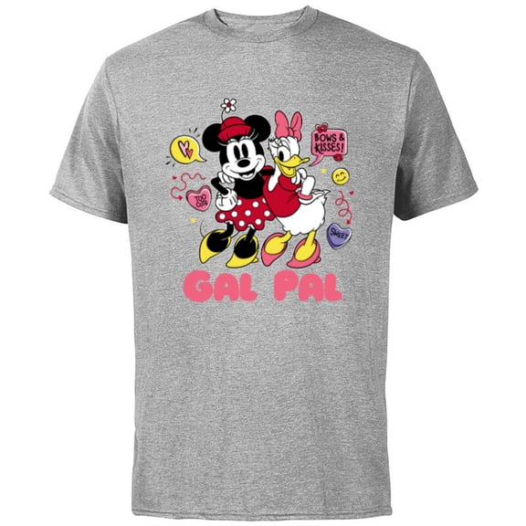 Disney Minnie Mouse and Daisy Duck Gal Pal Cute Retro - Short Sleeve Cotton T-Shirt for Adults - Customized-Athletic Heather