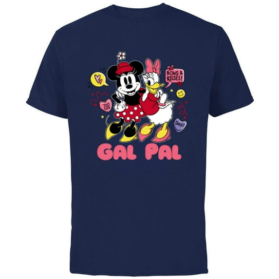 Disney Minnie Mouse and Daisy Duck Gal Pal Cute Retro - Short Sleeve Cotton T-Shirt for Adults - Customized-Navy