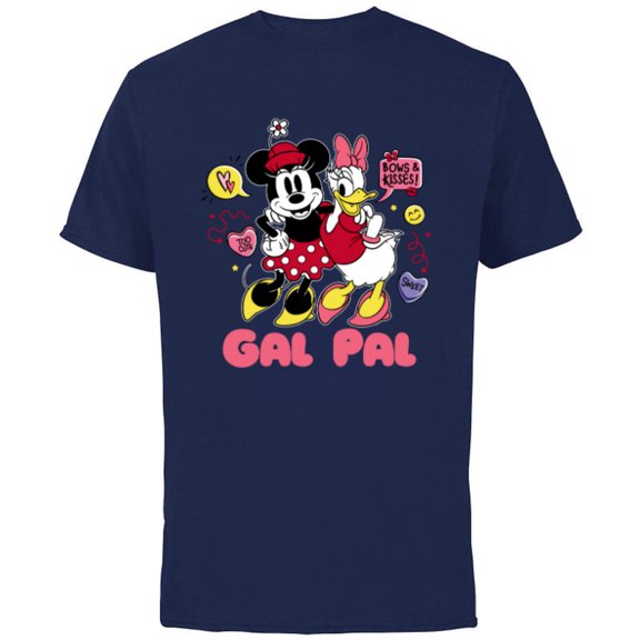 Disney Minnie Mouse and Daisy Duck Gal Pal Cute Retro - Short Sleeve Cotton T-Shirt for Adults - Customized-Navy