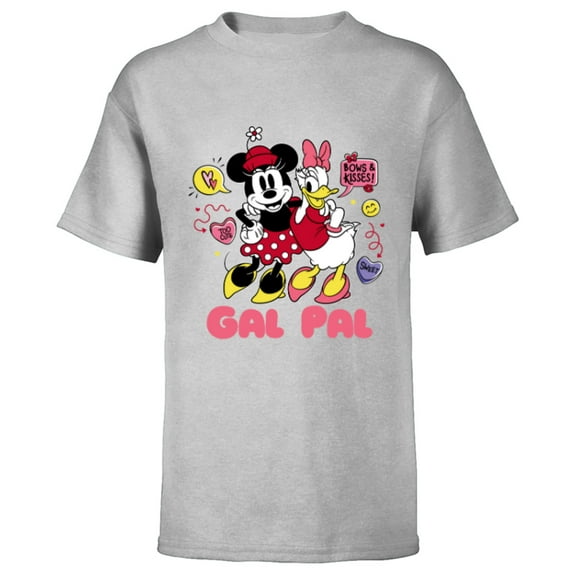 Disney Minnie Mouse and Daisy Duck Gal Pal Cute Retro - Short Sleeve T-Shirt for Kids - Customized-Athletic Heather
