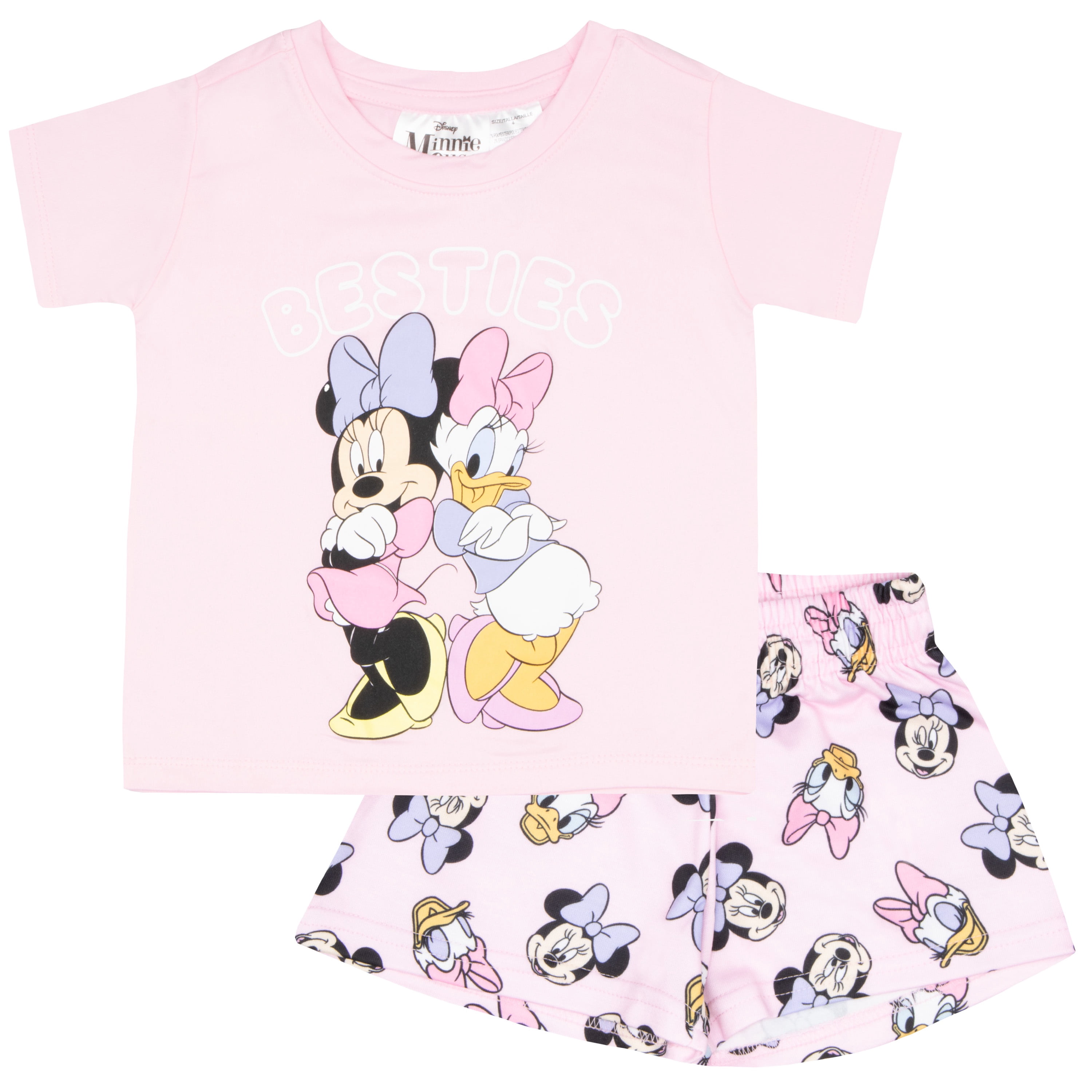 Nautinati Girls' 100% Cotton Disney Minnie & Daisy Front & Back Print Oversized T-shirt