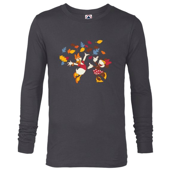 Disney Minnie Mouse and Daisy Duck Thanksgiving Fun - Long Sleeve T-Shirt for Men - Customized-Charcoal Heather