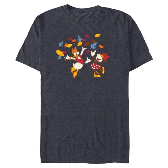 Disney Minnie Mouse and Daisy Duck Thanksgiving Fun - Short Sleeve Blended T-Shirt for Adults - Customized-Navy Heather