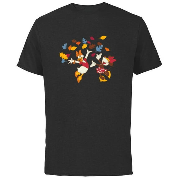 Disney Minnie Mouse and Daisy Duck Thanksgiving Fun - Short Sleeve Cotton T-Shirt for Adults - Customized-Black