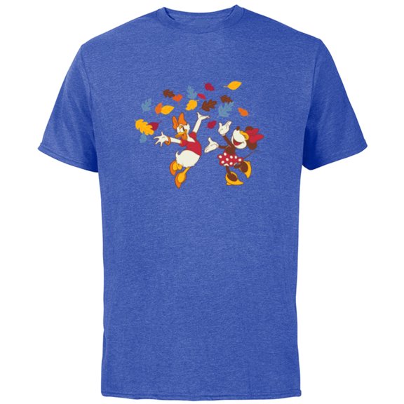 Disney Minnie Mouse and Daisy Duck Thanksgiving Fun - Short Sleeve Cotton T-Shirt for Adults - Customized-Royal Heather