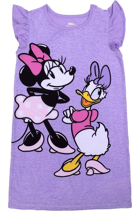 Minnie Mouse and Daisy Duck Toddler Girl's Purple Character Nightgown (Size 4T)