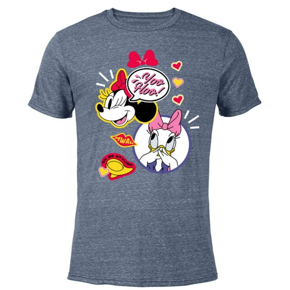 Disney Minnie Mouse and Daisy Duck Yoo Hoo - Short Sleeve Blended T-Shirt for Adults - Customized-Navy Heather