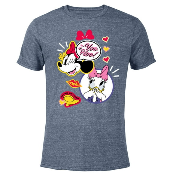 Disney Minnie Mouse and Daisy Duck Yoo Hoo - Short Sleeve Blended T-Shirt for Adults - Customized-Navy Heather