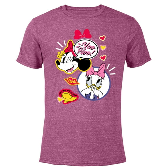Disney Minnie Mouse and Daisy Duck Yoo Hoo - Short Sleeve Blended T-Shirt for Adults - Customized-Purple
