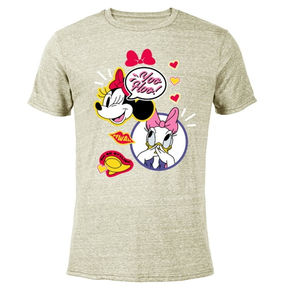 Disney Minnie Mouse and Daisy Duck Yoo Hoo - Short Sleeve Blended T-Shirt for Adults - Customized-Yellow