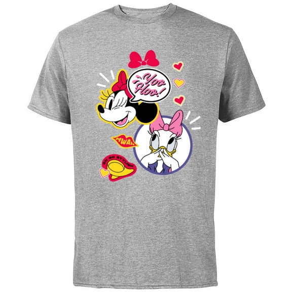 Disney Minnie Mouse and Daisy Duck Yoo Hoo - Short Sleeve Cotton T-Shirt for Adults - Customized-Athletic Heather