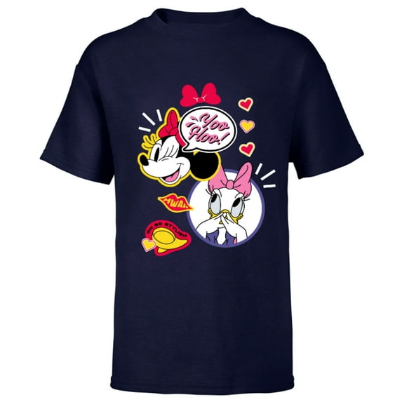 Disney Minnie Mouse and Daisy Duck Yoo Hoo - Short Sleeve T-Shirt for Kids - Customized-Navy