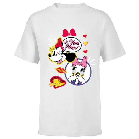 Disney Minnie Mouse and Daisy Duck Yoo Hoo - Short Sleeve T-Shirt for Kids - Customized-White
